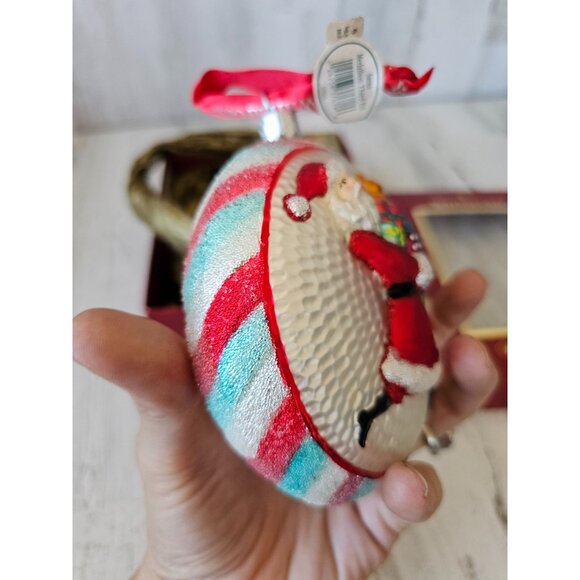 Waterford Santa medallion 3rd RARE glass presents ornament glitter unique heirlo - Picture 4 of 13